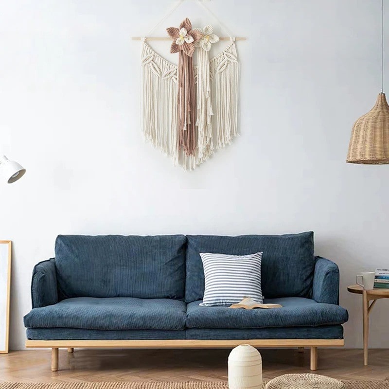 Macramé Mural Fleur de Macramé Mural Artisanale