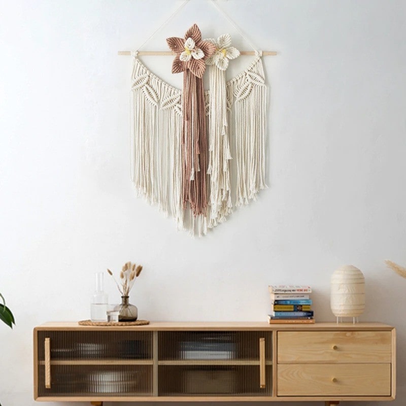 Macramé Mural Fleur de Macramé Mural Artisanale