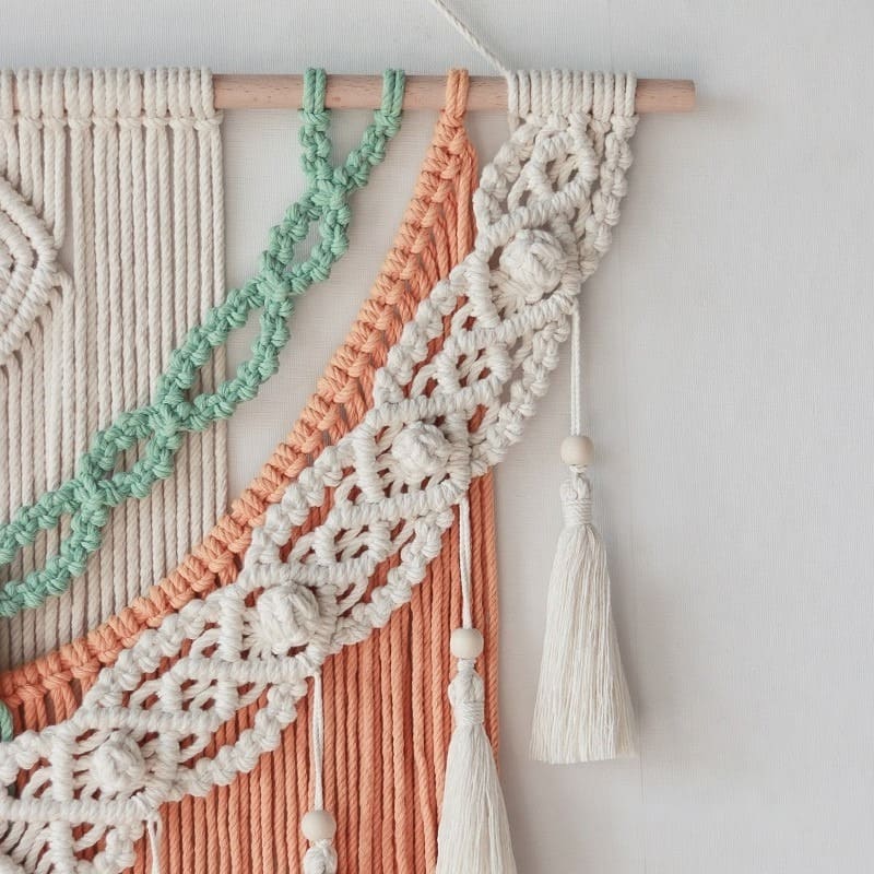 Macramé Mural Macramé mural bicolore envoûtant