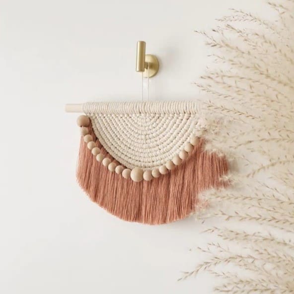 Macramé Mural Macramé mural chic avec perles élégantes