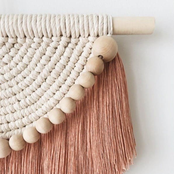 Macramé Mural Macramé mural chic avec perles élégantes