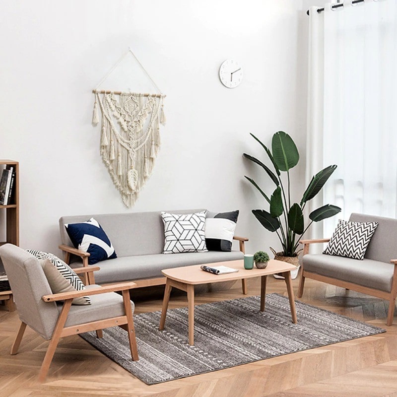 Macramé Mural Macramé Mural Élégance pour Salon