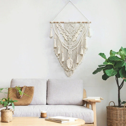 Macramé Mural Macramé Mural Élégance pour Salon