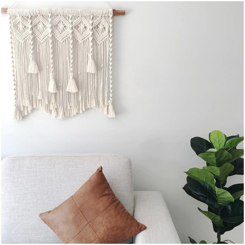 Macramé Mural Macramé mural élégant pour chambres bloggées