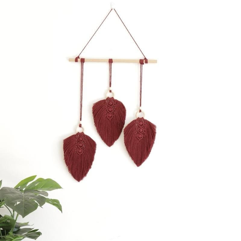 Macramé Mural Plume de Macramé Élégante