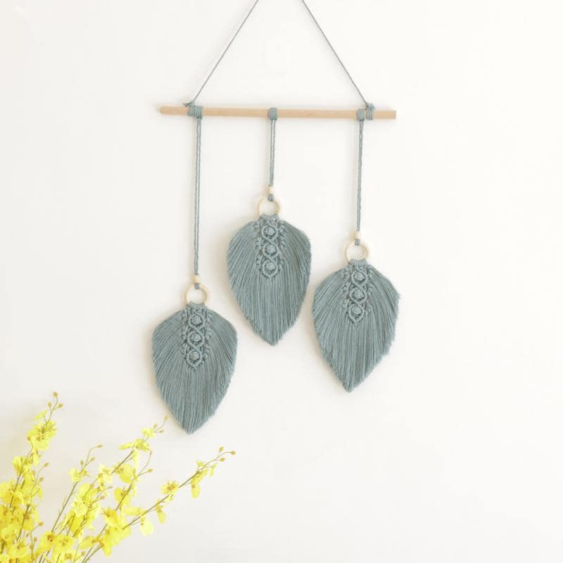 Macramé Mural Plume de Macramé Élégante