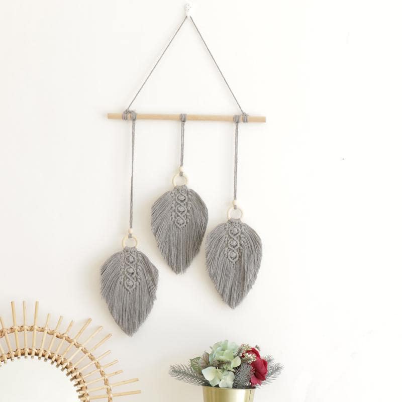 Macramé Mural Plume de Macramé Élégante