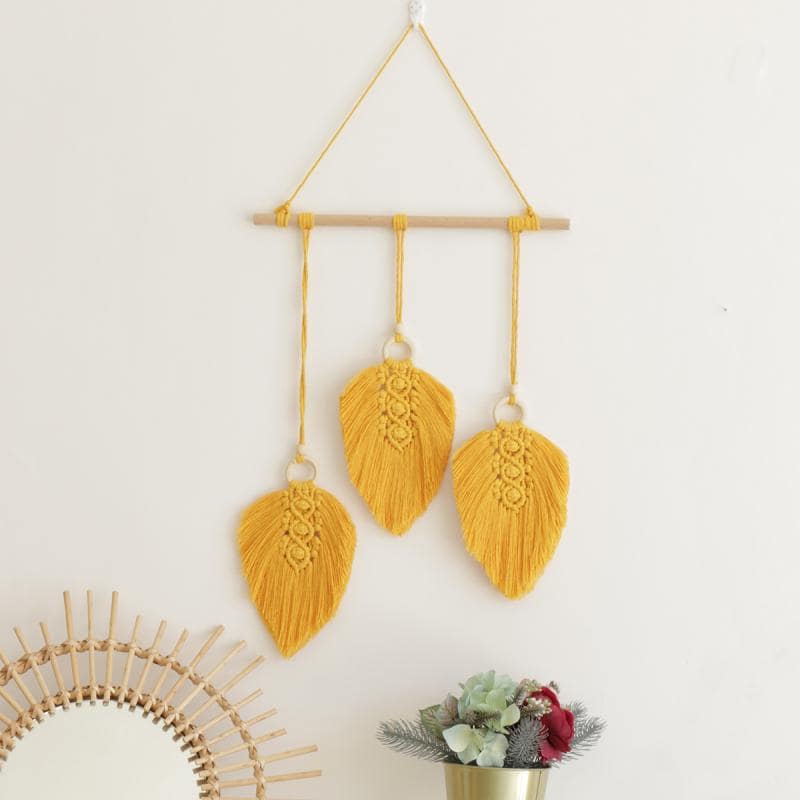 Macramé Mural Plume de Macramé Élégante