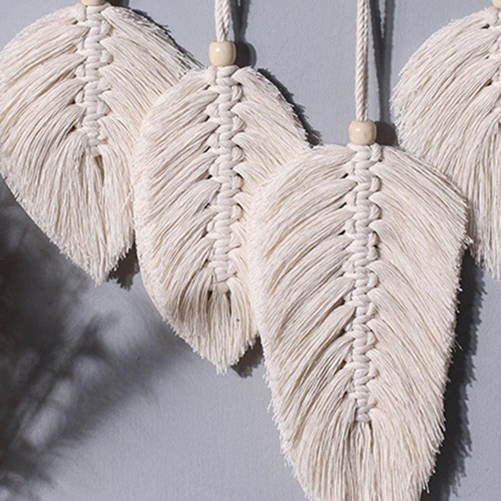 Macramé Mural Plume en Macramé : Élégance Murale Artisanale
