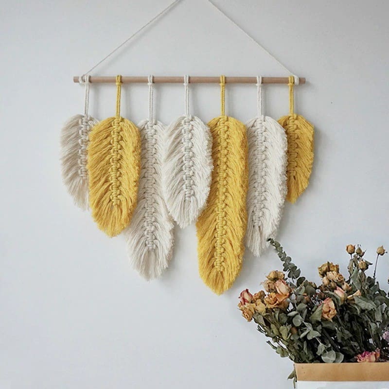 Macramé Mural Plume et Macramé : L'Art de la Créativité