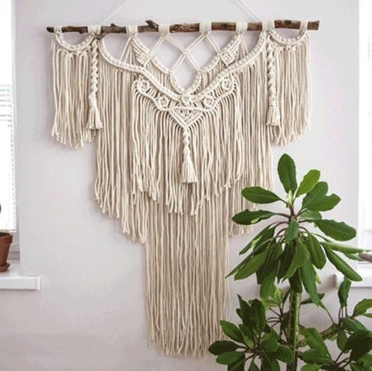 Macramé Mural Tapisserie Murale en Macramé Élégante