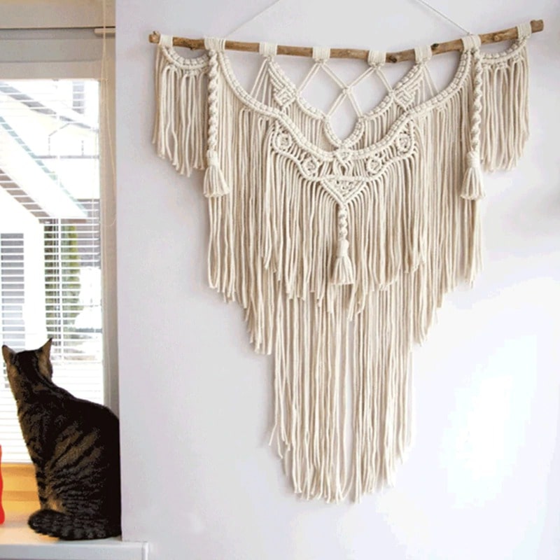 Macramé Mural Tapisserie Murale en Macramé Élégante