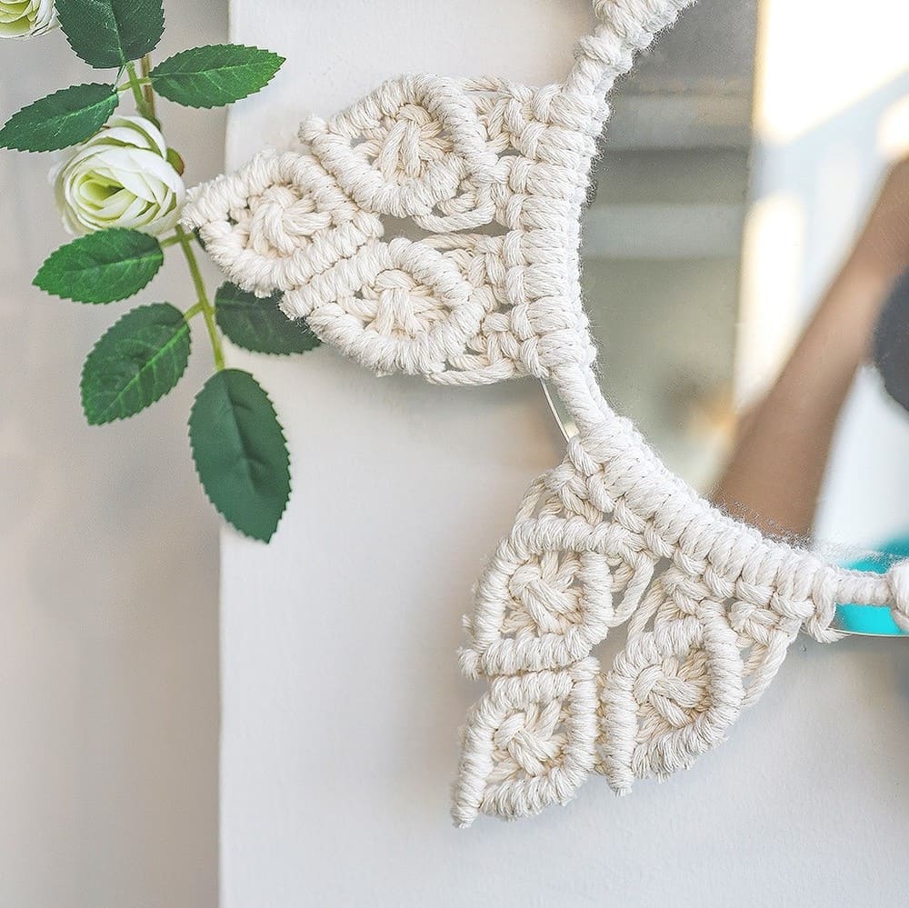 Miroir Macramé Miroir Bohème Chic en Macramé Élégant