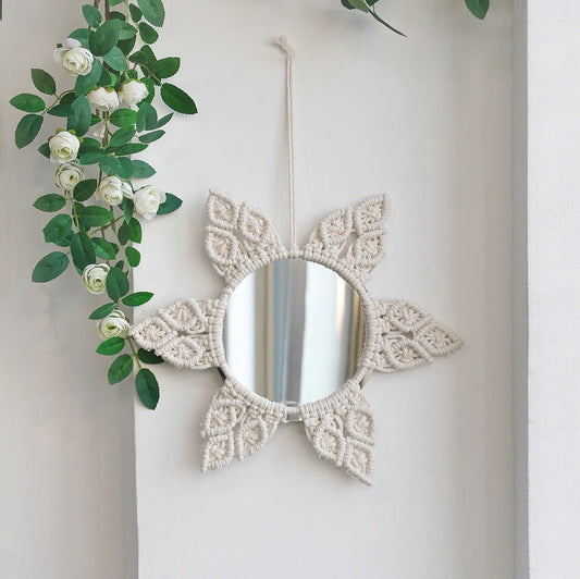 Miroir Macramé Miroir Bohème Chic en Macramé Élégant