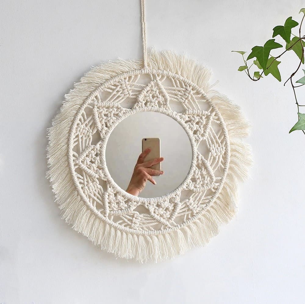Miroir Macramé Miroir Macramé Chic 35 cm