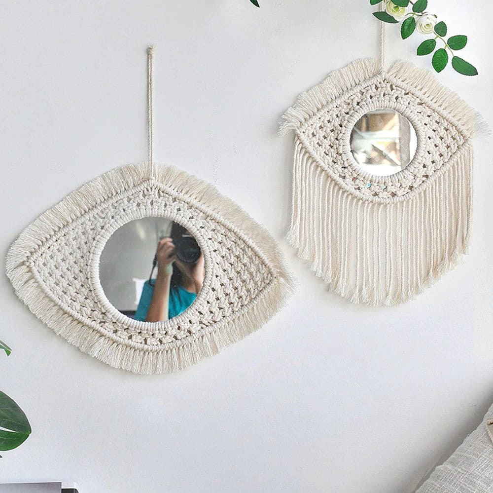 Miroir Macramé Miroir Macramé Éclatant