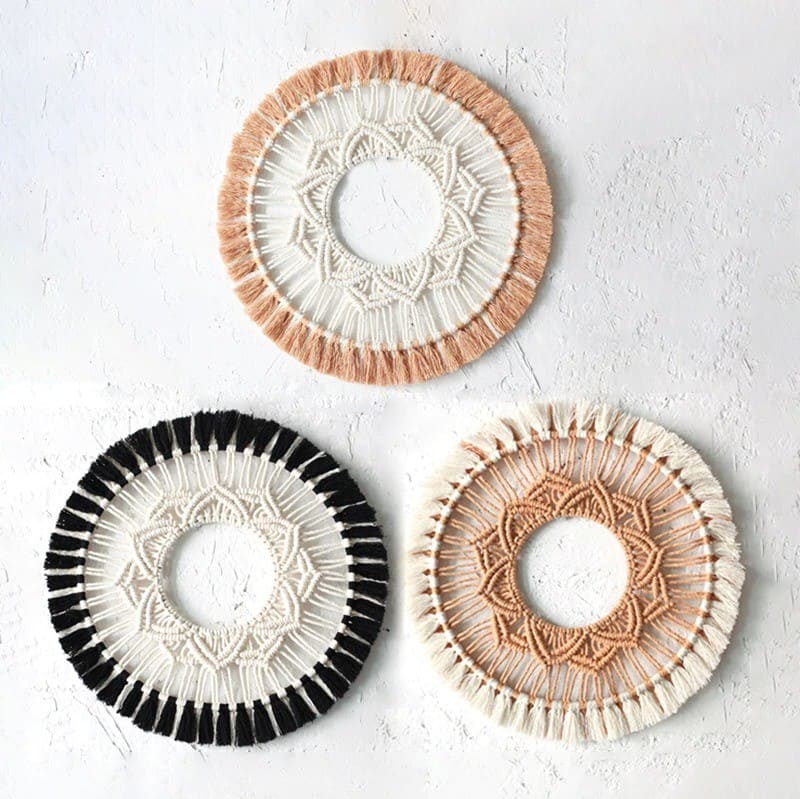 Miroir Macramé Miroir Mandala en Macramé Artisanal