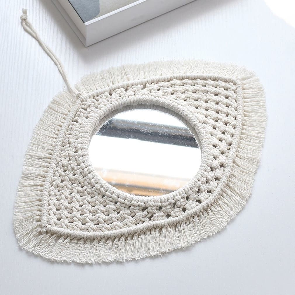 Miroir Macramé Miroir Mural Macramé Éclat Décoratif