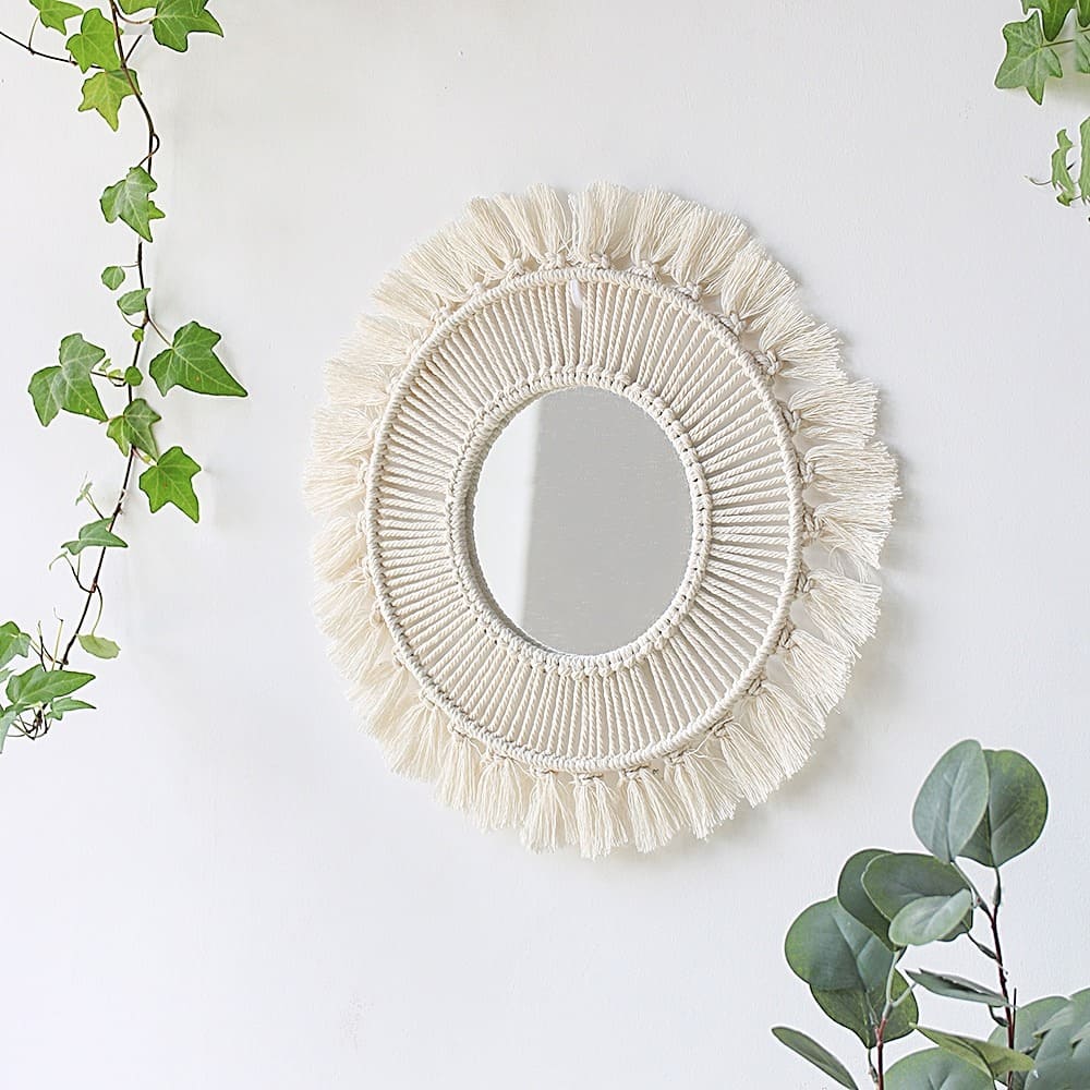 Miroir Macramé Miroir Rond en Macramé Chic