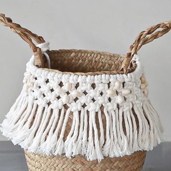 Panier Macramé Corbeille Panier Macramé Élégance