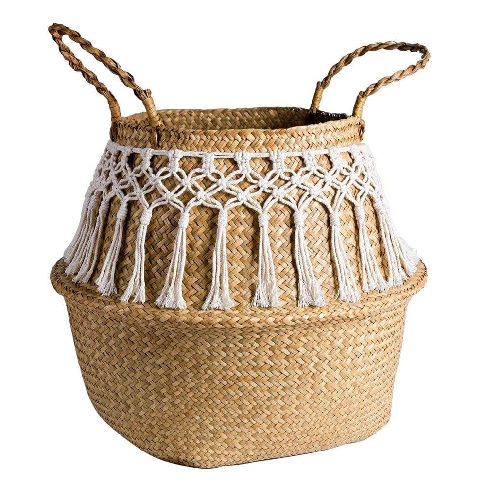 Panier Macramé Panier en osier Macramé Chic & Nature