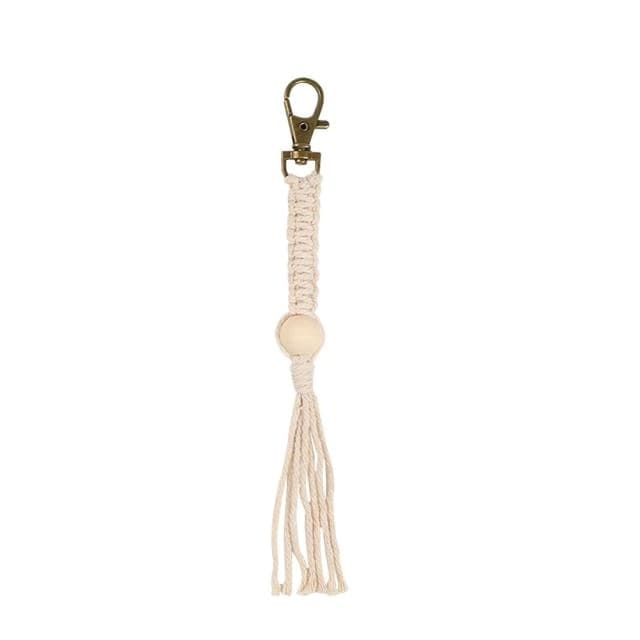 Porte Clé Macramé Porte-clé en Macramé avec perles élégantes