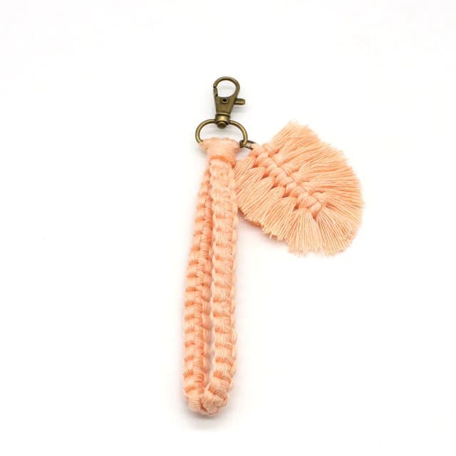 Porte Clé Macramé Porte-clé Plume en Macramé Élégance