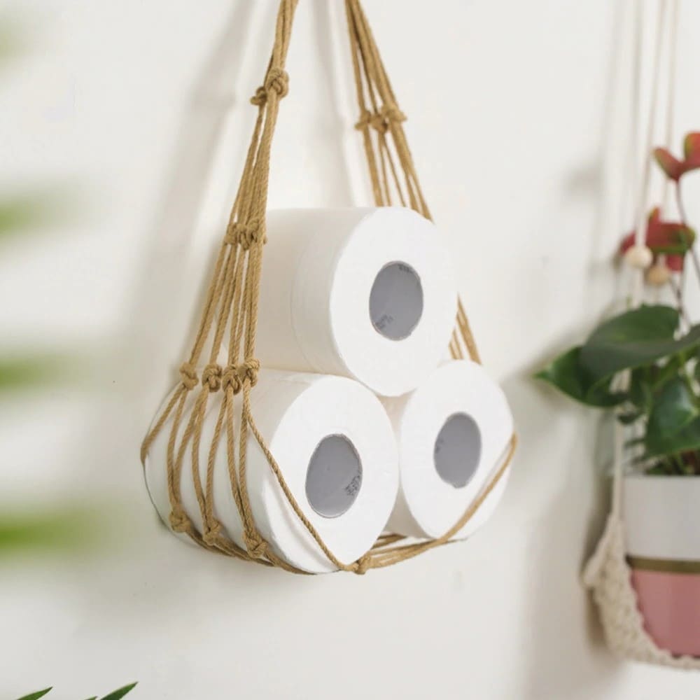 Porte-Papier Macramé Porte-papier en Macramé : la touche déco bohème