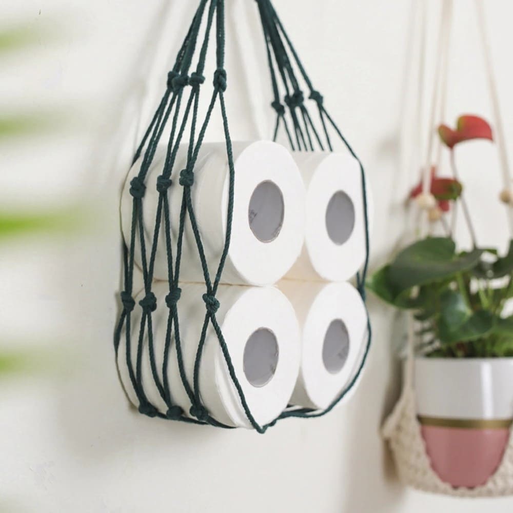Porte-Papier Macramé Porte-papier en Macramé : la touche déco bohème