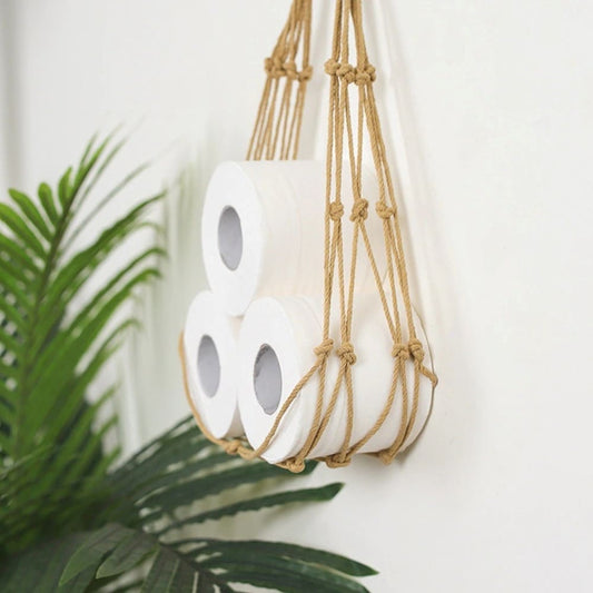 Porte-Papier Macramé Porte-papier en Macramé : la touche déco bohème