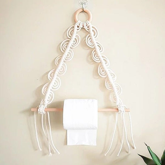 Porte-Papier Macramé Porte-rouleau WC en Macramé artisanal