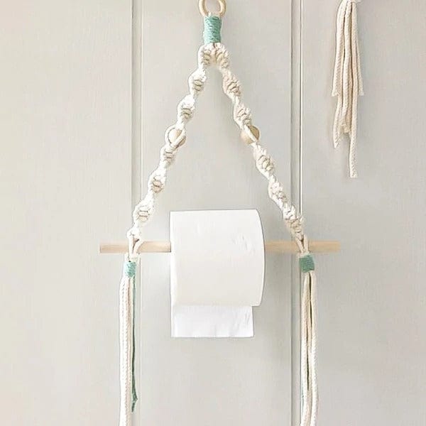 Porte-Papier Macramé Porte-Rouleur Macramé avec Perles Élégantes