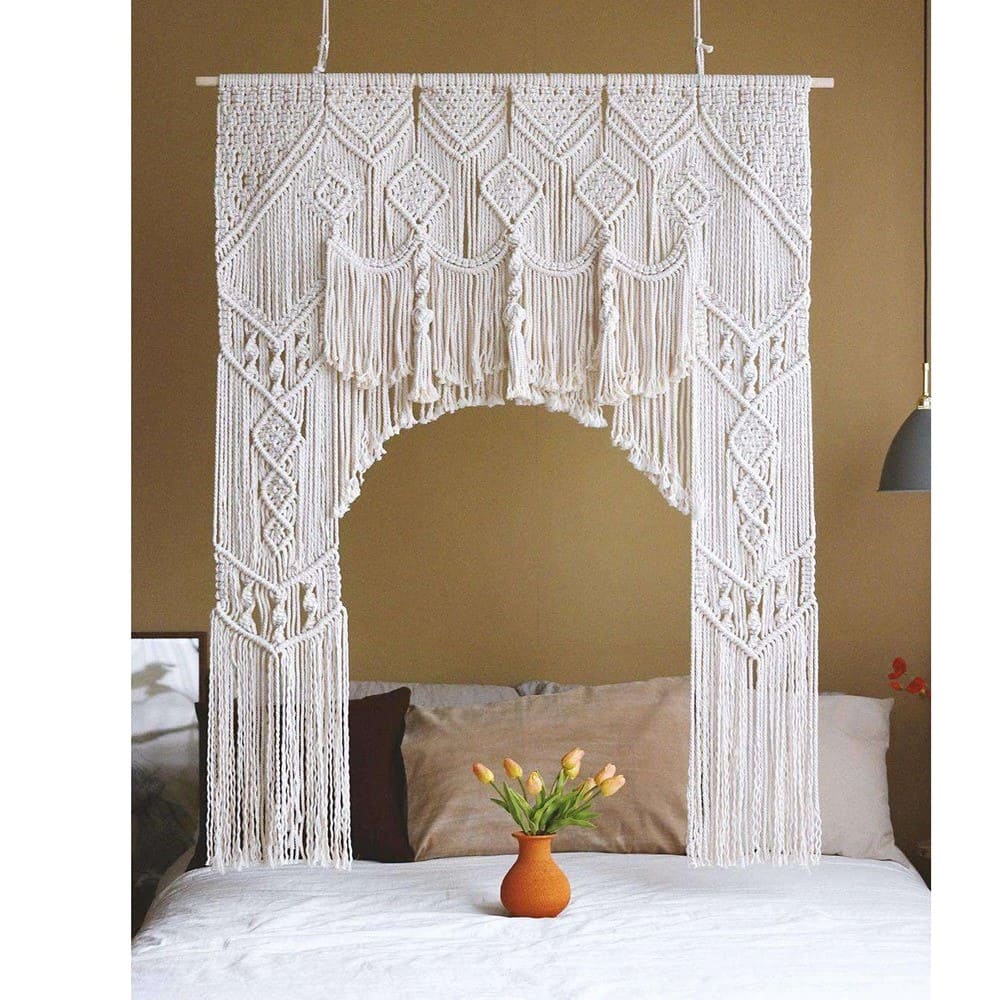 Rideau Macramé Arche de Mariage en Macramé Élégance