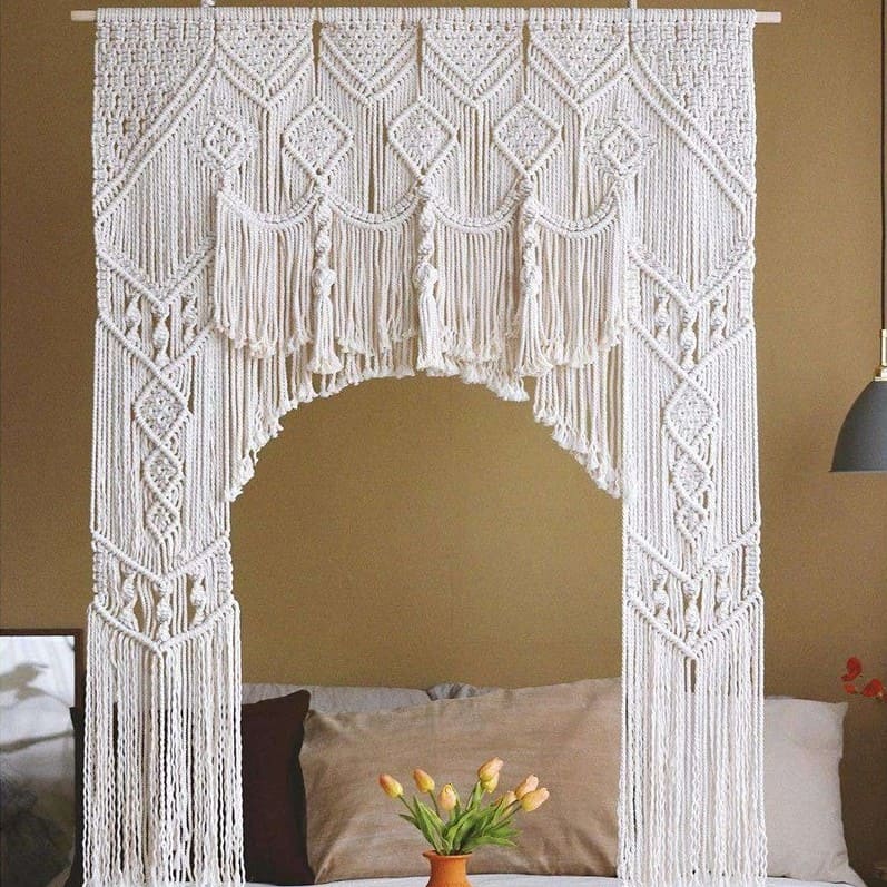 Rideau Macramé Arche de Mariage en Macramé Élégance