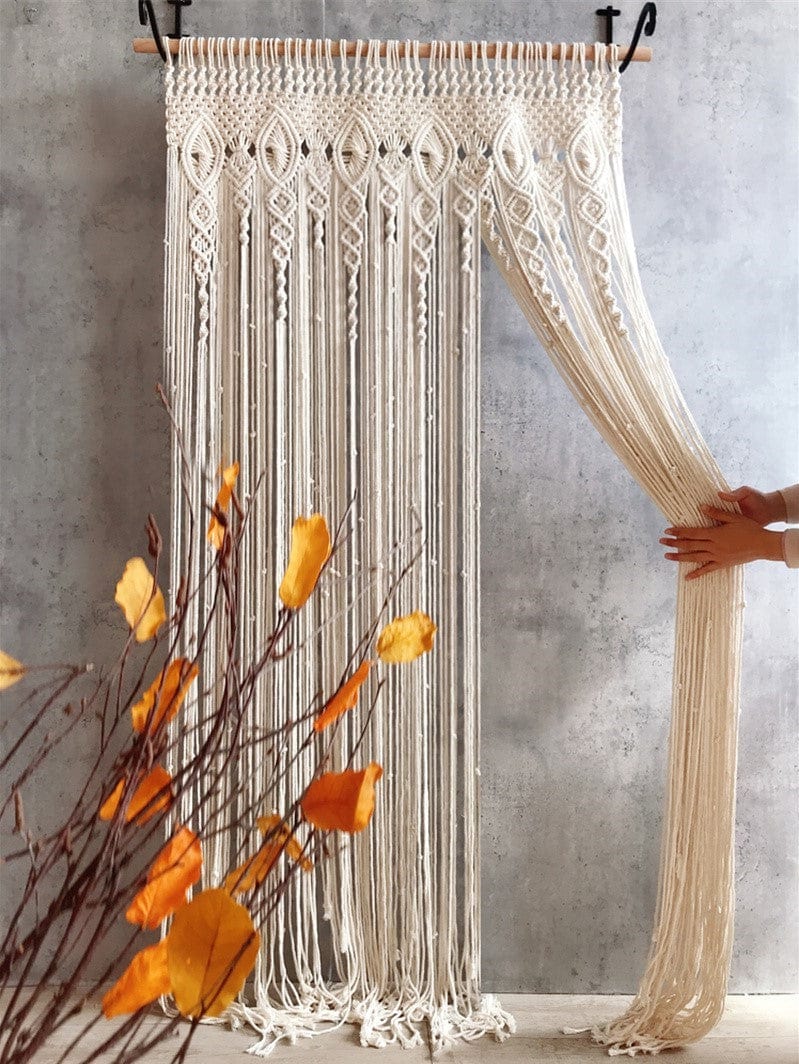 Rideau Macramé Rideau Bohème en Macramé Chic