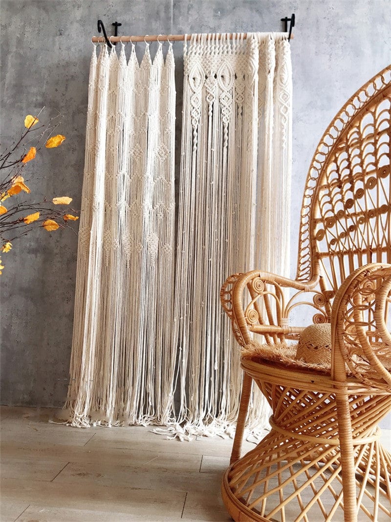 Rideau Macramé Rideau Bohème en Macramé Chic