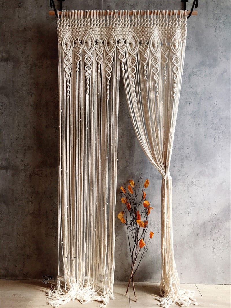 Rideau Macramé Rideau Bohème en Macramé Chic