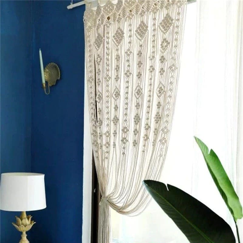 Rideau Macramé Rideau Macramé Beige Élégance