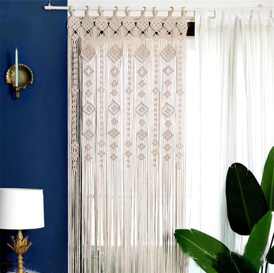 Rideau Macramé Rideau Macramé Beige Élégance