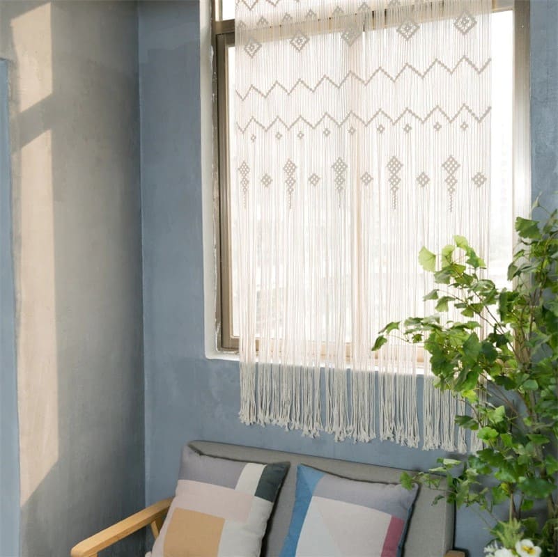 Rideau Macramé Rideau Macramé Chic pour fenêtre