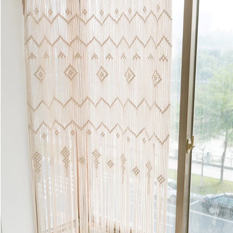 Rideau Macramé Rideau Macramé Chic pour fenêtre