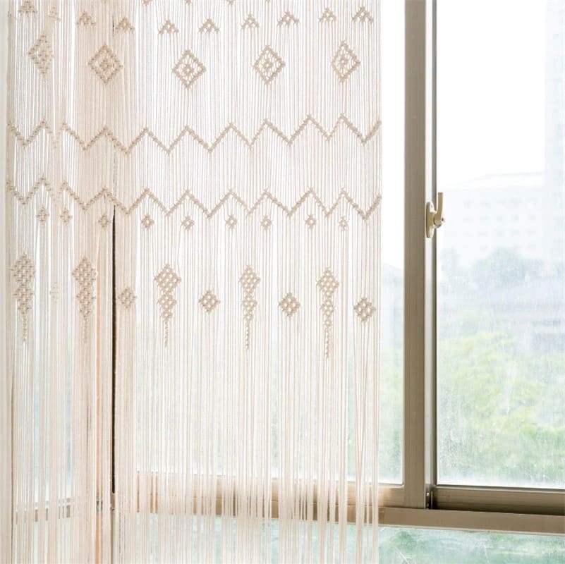Rideau Macramé Rideau Macramé Chic pour fenêtre