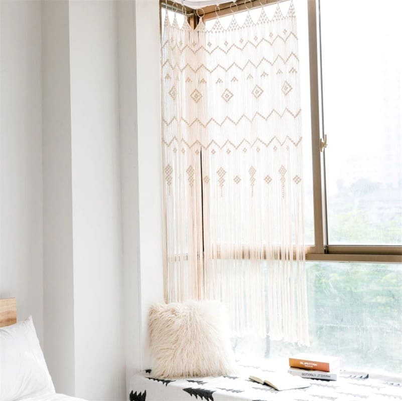 Rideau Macramé Rideau Macramé Chic pour fenêtre