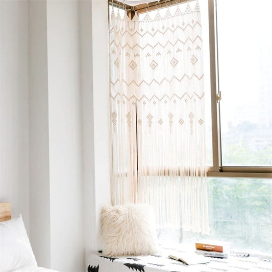 Rideau Macramé Rideau Macramé Chic pour fenêtre