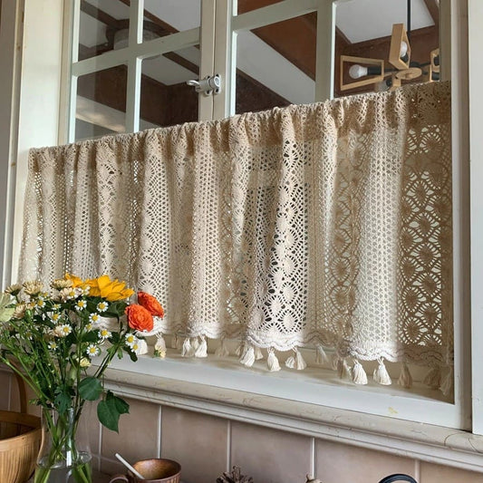 Rideau Macramé Rideaux Brise-Bise en Macramé Élégant