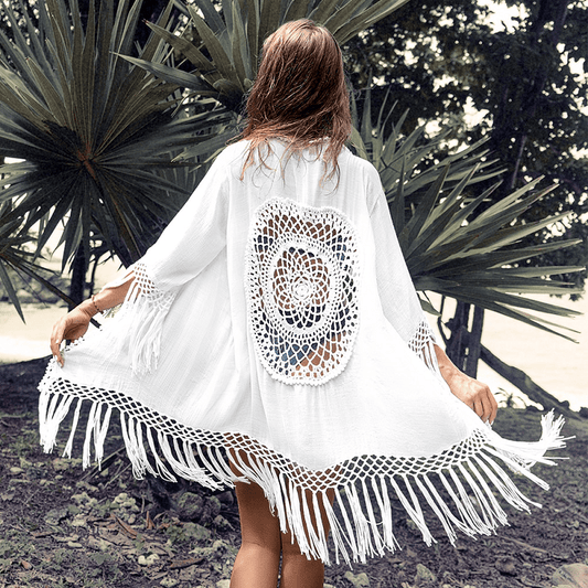 Robe macramé Robe Kimono en Macramé Élégance