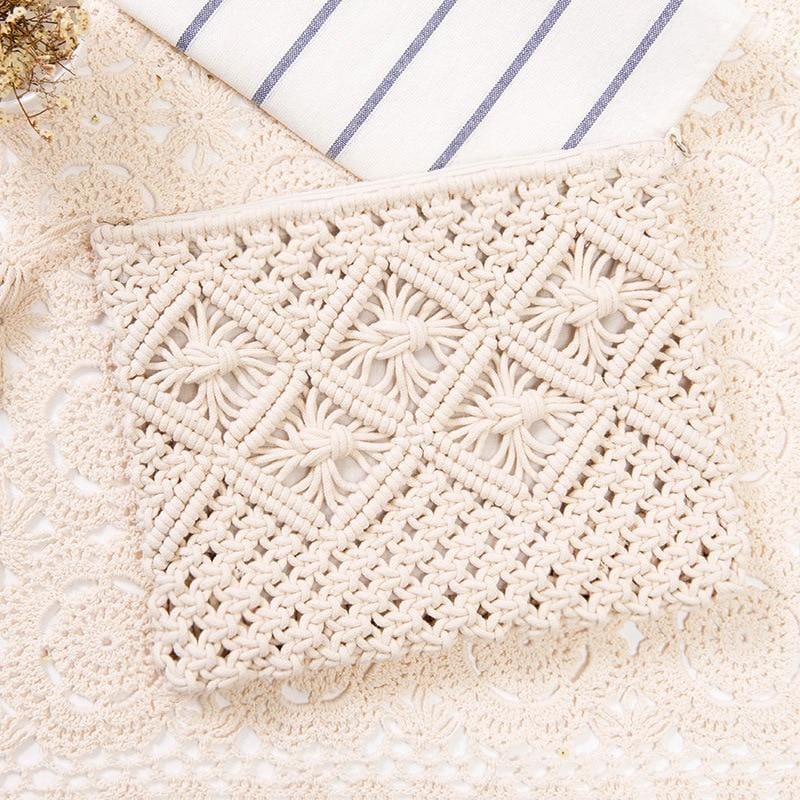 Sac Macramé Pochette Macramé Éclatante