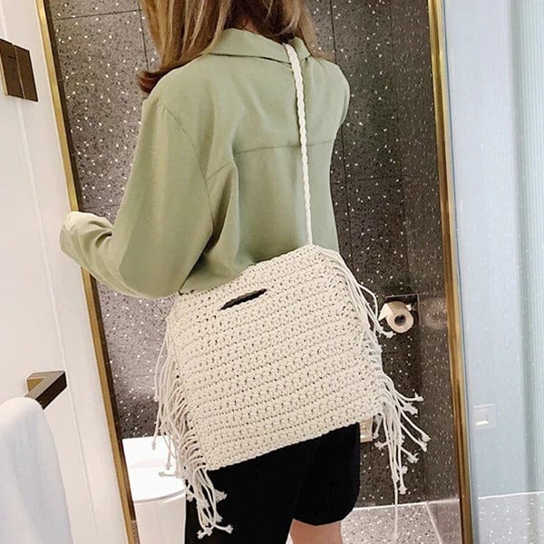 Sac Macramé Sac à main en corde tressée Élégance naturelle