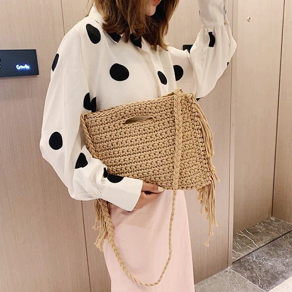 Sac Macramé Sac à main en corde tressée Élégance naturelle