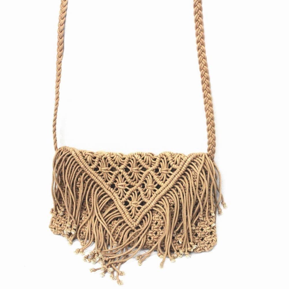 Sac Macramé Sac Bandoulière Élégance Femme